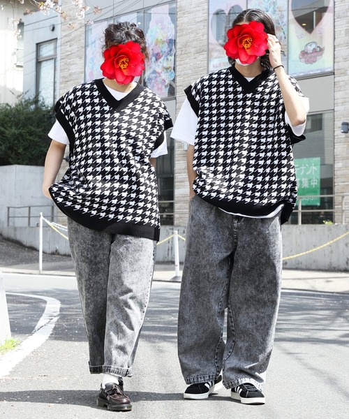 ８(eight)（エイト）の「ジャガード千鳥柄ニットベスト（ベスト・メンズ・チャコール/グリーン/ブラック・MEDIUM/X-LARGE/LARGE）」の14枚目の写真