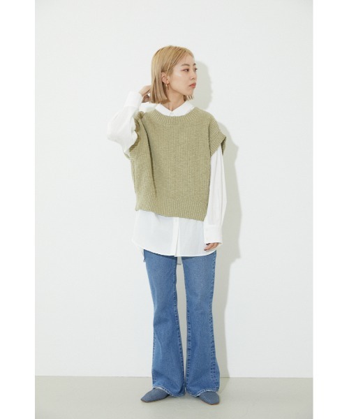 BLACK BY MOUSSY（ブラックバイマウジー）の「MATARI Al Makha denim（マタリアールマッカデニム）（デニムパンツ・レディース・ブルー/ライトブルー・23inch/24inch/25inch/26inch）」の19枚目の写真