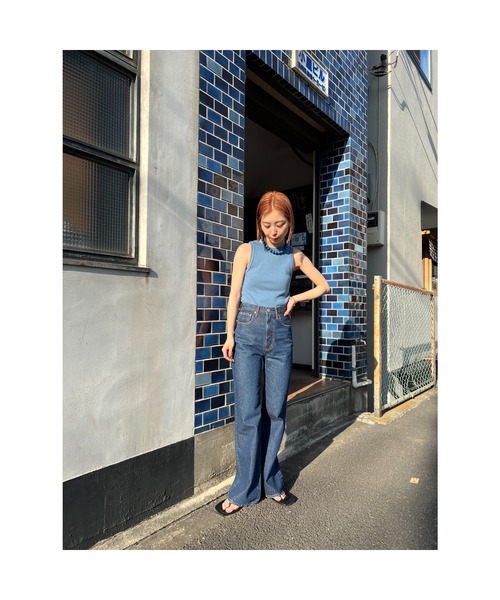 BLACK BY MOUSSY（ブラックバイマウジー）の「MATARI Al Makha denim（マタリアールマッカデニム）（デニムパンツ・レディース・ブルー/ライトブルー・23inch/24inch/25inch/26inch）」の22枚目の写真
