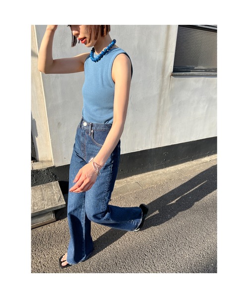 BLACK BY MOUSSY（ブラックバイマウジー）の「MATARI Al Makha denim（マタリアールマッカデニム）（デニムパンツ・レディース・ブルー/ライトブルー・23inch/24inch/25inch/26inch）」の20枚目の写真