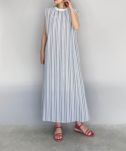 PICCIN（ピッチン）の「前後2WAYランダムストライプワンピース（ワンピース・レディース・ブラック/オレンジ・M/L）」の2枚目の写真