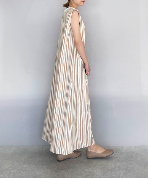 PICCIN（ピッチン）の「前後2WAYランダムストライプワンピース（ワンピース・レディース・ブラック/オレンジ・M/L）」の12枚目の写真