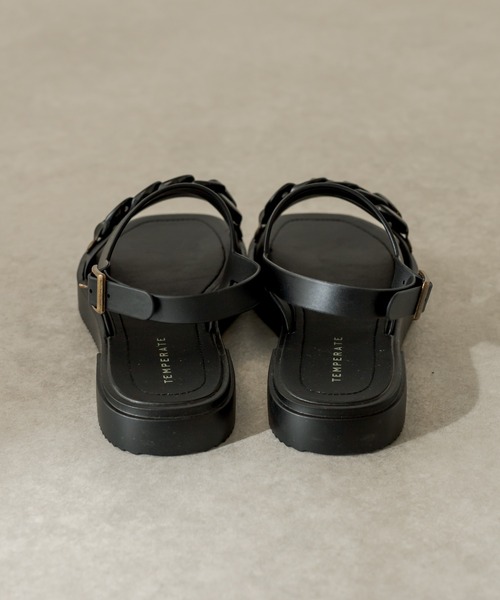 ear PAPILLONNER（イアパピヨネ）の「【TEMPERATE(テンパレイト)】チェーン付きレインサンダル（サンダル・レディース・ブラック×ブラック/ブラック×グリーン/ブラウン/クリア・36/38/40）」の8枚目の写真