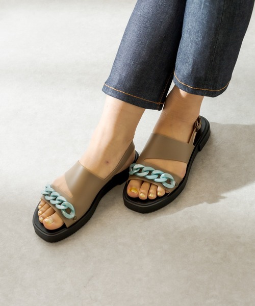 ear PAPILLONNER（イアパピヨネ）の「【TEMPERATE(テンパレイト)】チェーン付きレインサンダル（サンダル・レディース・ブラック×ブラック/ブラック×グリーン/ブラウン/クリア・36/38/40）」の17枚目の写真