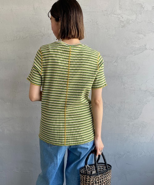 THE SHINZONE（ザ　シンゾーン）の「[THE SHINZONE/ザ シンゾーン] マルチボーダーリブＴシャツ（Tシャツ/カットソー・レディース・グリーン/ブラウン・F）」の22枚目の写真