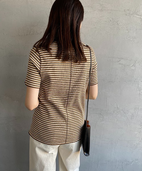 THE SHINZONE（ザ　シンゾーン）の「[THE SHINZONE/ザ シンゾーン] マルチボーダーリブＴシャツ（Tシャツ/カットソー・レディース・グリーン/ブラウン・F）」の16枚目の写真
