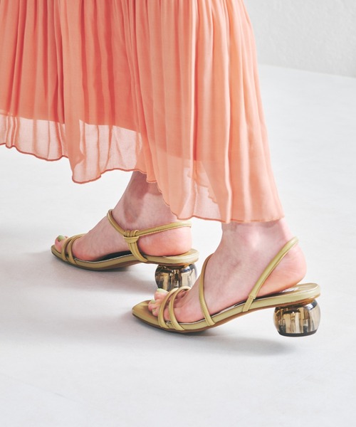 NICAL（ニカル）の「【本革】【NICAL】ナローストラップクリアヒールサンダル/24209（サンダル・レディース・ブラック/ベージュ/グリーン・LL/S/M/L）」の5枚目の写真