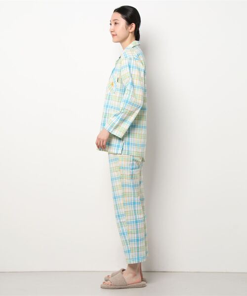 moz（モズ）の「【完売】《moz》レディース パジャマ Cotton 100％（ルームウェア/パジャマ・レディース・サックスブルー/オレンジ・L/LL/M）」の3枚目の写真