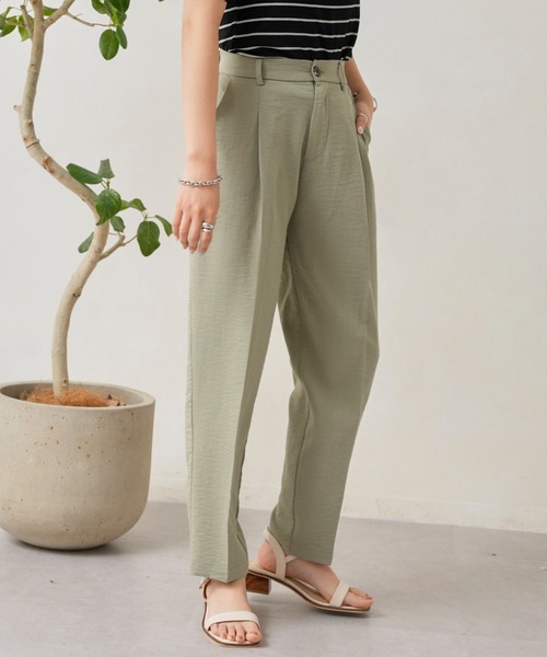 Chez toi（シェトワ）の「リネンタッチテーパードパンツ（その他パンツ・レディース・ブラック/ベージュ/カーキ/ピンク・FREE）」の3枚目の写真