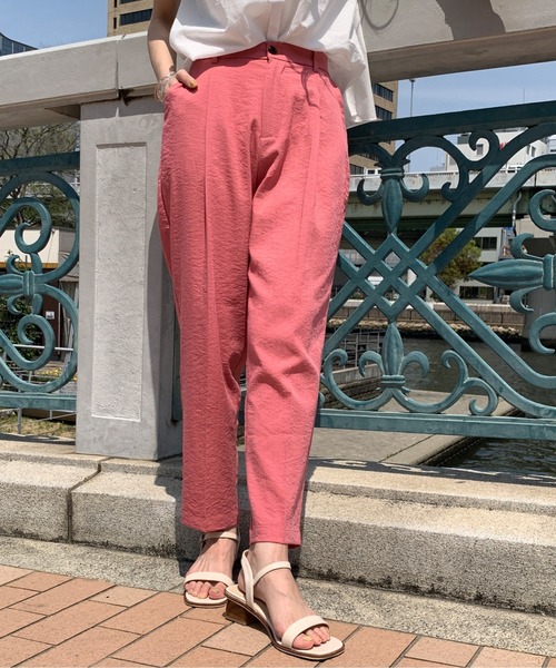 Chez toi（シェトワ）の「リネンタッチテーパードパンツ（その他パンツ・レディース・ブラック/ベージュ/カーキ/ピンク・FREE）」の4枚目の写真