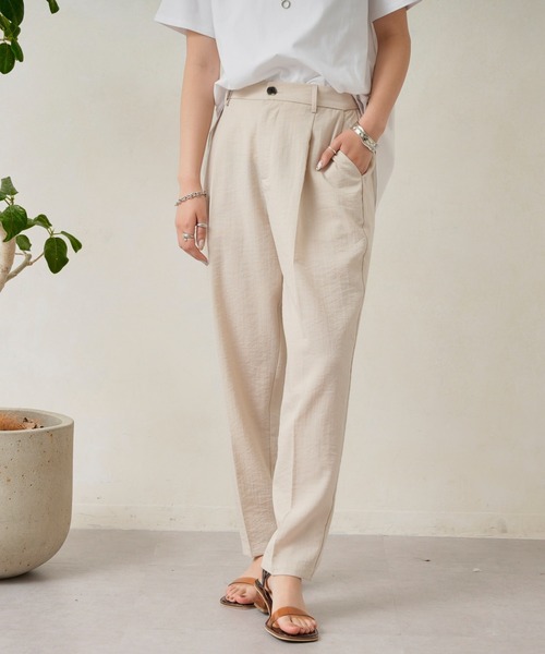Chez toi（シェトワ）の「リネンタッチテーパードパンツ（その他パンツ・レディース・ブラック/ベージュ/カーキ/ピンク・FREE）」の13枚目の写真