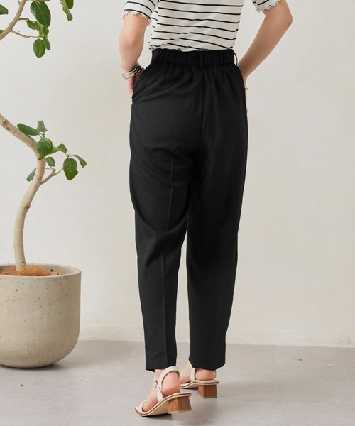 Chez toi（シェトワ）の「リネンタッチテーパードパンツ（その他パンツ・レディース・ブラック/ベージュ/カーキ/ピンク・FREE）」の7枚目の写真