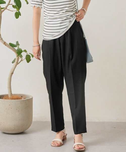 Chez toi（シェトワ）の「リネンタッチテーパードパンツ（その他パンツ・レディース・ブラック/ベージュ/カーキ/ピンク・FREE）」の15枚目の写真