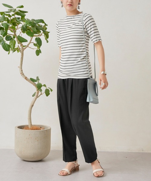 Chez toi（シェトワ）の「リネンタッチテーパードパンツ（その他パンツ・レディース・ブラック/ベージュ/カーキ/ピンク・FREE）」の22枚目の写真