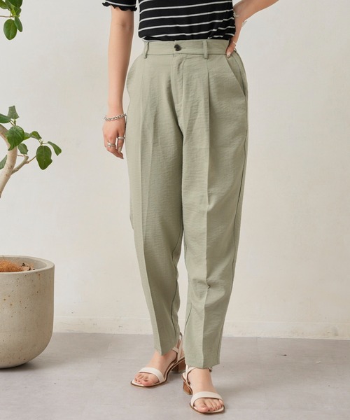 Chez toi（シェトワ）の「リネンタッチテーパードパンツ（その他パンツ・レディース・ブラック/ベージュ/カーキ/ピンク・FREE）」の9枚目の写真