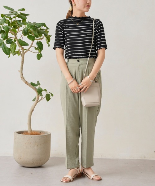 Chez toi（シェトワ）の「リネンタッチテーパードパンツ（その他パンツ・レディース・ブラック/ベージュ/カーキ/ピンク・FREE）」の17枚目の写真