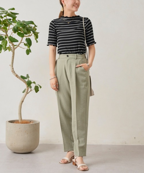 Chez toi（シェトワ）の「リネンタッチテーパードパンツ（その他パンツ・レディース・ブラック/ベージュ/カーキ/ピンク・FREE）」の10枚目の写真