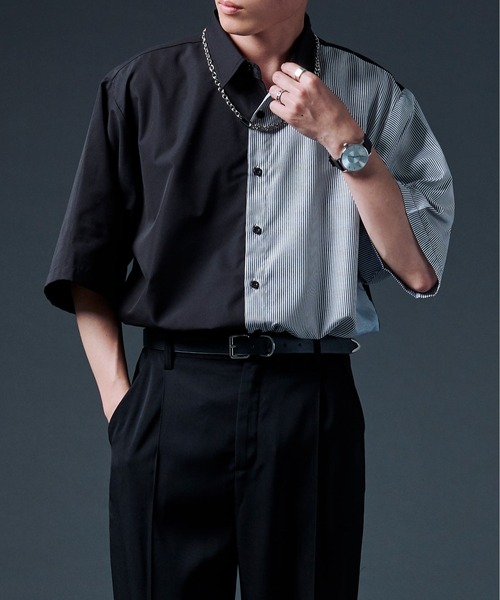 Ellno Loset（エルノロゼット）の「ハーフストライプシャツ