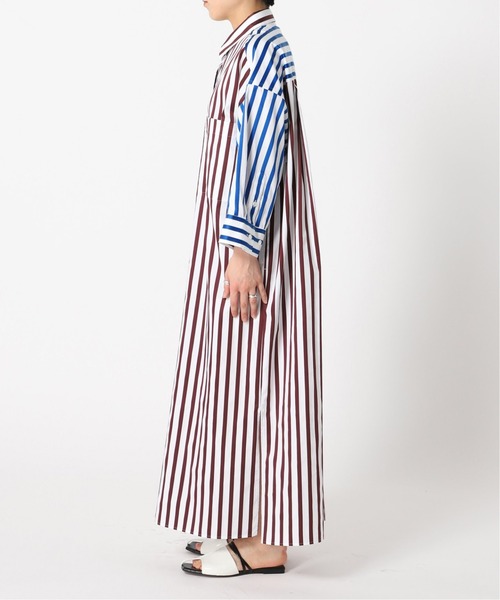 CITYSHOP(シティーショップ)の「STRIPE SHIRT DRESS:ワンピース(ワンピース・レディース・ブラック/ブラウン・36/38)」の9枚目の写真