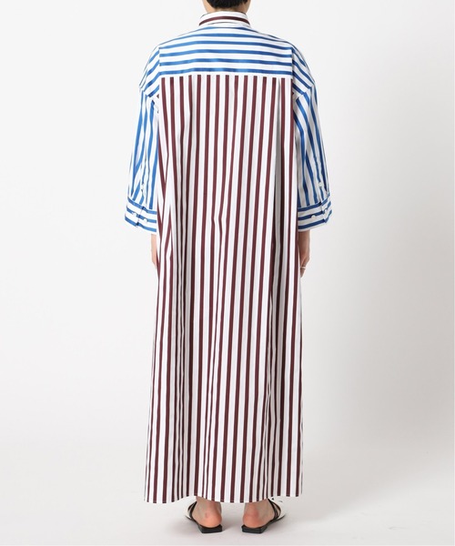 CITYSHOP(シティーショップ)の「STRIPE SHIRT DRESS:ワンピース(ワンピース・レディース・ブラック/ブラウン・36/38)」の10枚目の写真