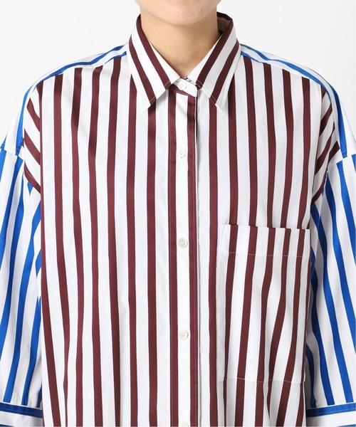 CITYSHOP(シティーショップ)の「STRIPE SHIRT DRESS:ワンピース(ワンピース・レディース・ブラック/ブラウン・36/38)」の12枚目の写真