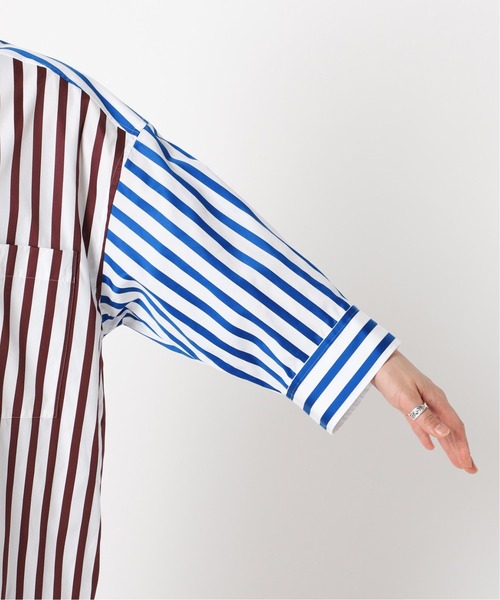 CITYSHOP(シティーショップ)の「STRIPE SHIRT DRESS:ワンピース(ワンピース・レディース・ブラック/ブラウン・36/38)」の13枚目の写真