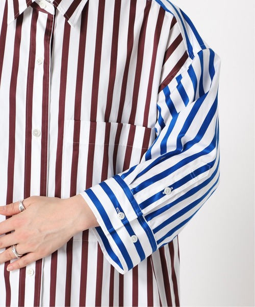 CITYSHOP(シティーショップ)の「STRIPE SHIRT DRESS:ワンピース(ワンピース・レディース・ブラック/ブラウン・36/38)」の14枚目の写真
