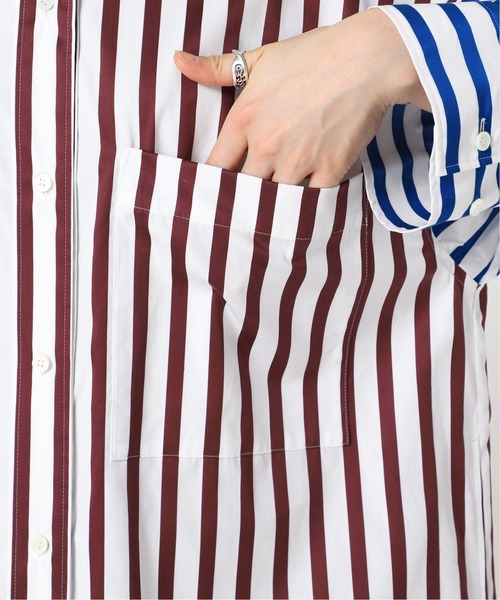 CITYSHOP(シティーショップ)の「STRIPE SHIRT DRESS:ワンピース(ワンピース・レディース・ブラック/ブラウン・36/38)」の17枚目の写真