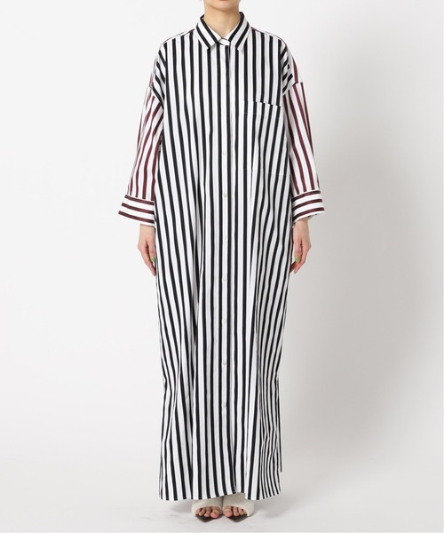 CITYSHOP(シティーショップ)の「STRIPE SHIRT DRESS:ワンピース(ワンピース・レディース・ブラック/ブラウン・36/38)」の21枚目の写真