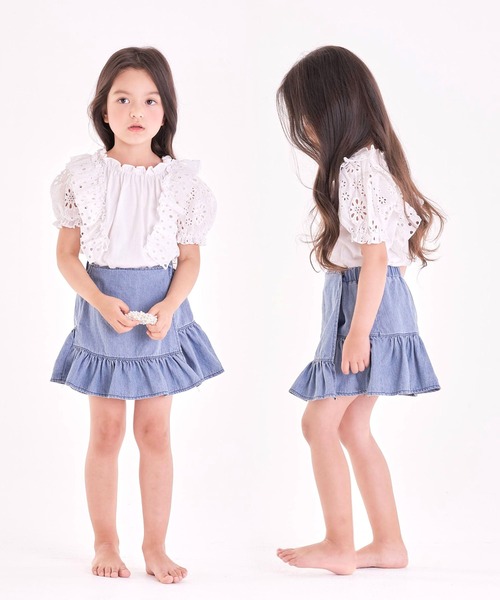 Rora（ローラ）の「ソープ コットンブラウス tシャツ（Tシャツ/カットソー・キッズ・ホワイト・110cm/120cm/130cm/140cm/100cm）」の8枚目の写真