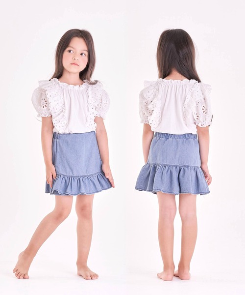 Rora（ローラ）の「ソープ コットンブラウス tシャツ（Tシャツ/カットソー・キッズ・ホワイト・110cm/120cm/130cm/140cm/100cm）」の6枚目の写真