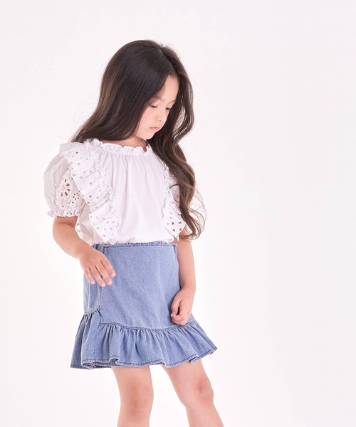 Rora（ローラ）の「ソープ コットンブラウス tシャツ（Tシャツ/カットソー・キッズ・ホワイト・110cm/120cm/130cm/140cm/100cm）」の5枚目の写真