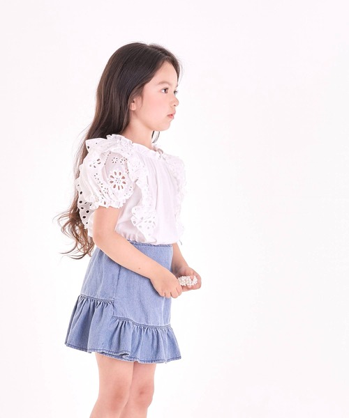 Rora（ローラ）の「ソープ コットンブラウス tシャツ（Tシャツ/カットソー・キッズ・ホワイト・110cm/120cm/130cm/140cm/100cm）」の4枚目の写真