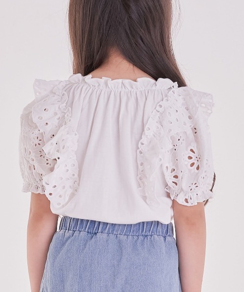 Rora（ローラ）の「ソープ コットンブラウス tシャツ（Tシャツ/カットソー・キッズ・ホワイト・110cm/120cm/130cm/140cm/100cm）」の9枚目の写真