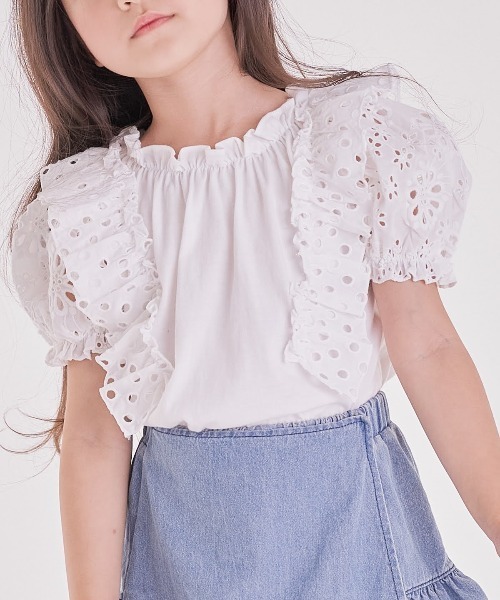 Rora（ローラ）の「ソープ コットンブラウス tシャツ（Tシャツ/カットソー・キッズ・ホワイト・110cm/120cm/130cm/140cm/100cm）」の11枚目の写真