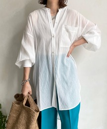 DouDou | 袖リブバックギャザーシャツ(シャツ/ブラウス)