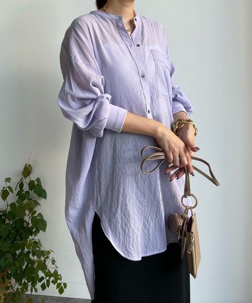 DouDou(ドゥドゥ)の「袖リブバックギャザーシャツ(シャツ/ブラウス・レディース・ブラック/オフホワイト/ピンク/ベージュ/パープル・FREE)」の22枚目の写真