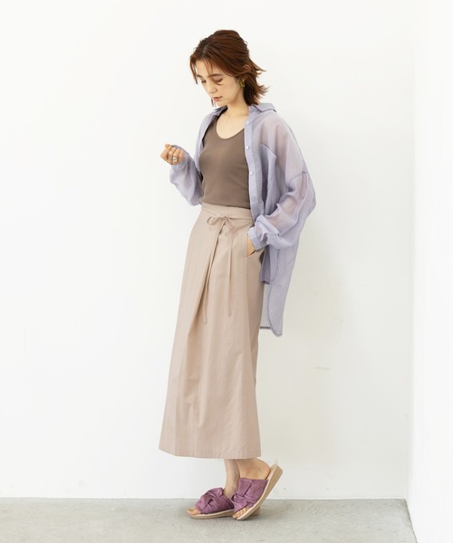 GeeRA(ジーラ)の「リネンライクラップ風スカート(スカート・レディース・ブラウン/グリーン/ライトベージュ・MEDIUM/LARGE/X-LARGE)」の18枚目の写真