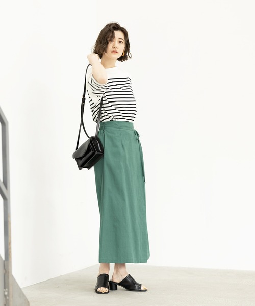 GeeRA(ジーラ)の「リネンライクラップ風スカート(スカート・レディース・ブラウン/グリーン/ライトベージュ・MEDIUM/LARGE/X-LARGE)」の13枚目の写真