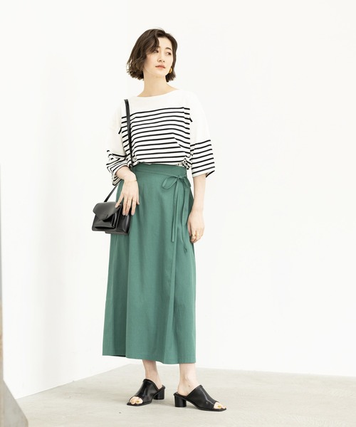 GeeRA(ジーラ)の「リネンライクラップ風スカート(スカート・レディース・ブラウン/グリーン/ライトベージュ・MEDIUM/LARGE/X-LARGE)」の12枚目の写真