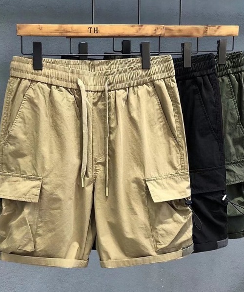 SETUP7（セットアップセブン）の「【SETUP7】マルチポケットカーゴハーフパンツ SCCH011（カーゴパンツ・メンズ・ブラック/ベージュ/グリーン・4/5）」の11枚目の写真