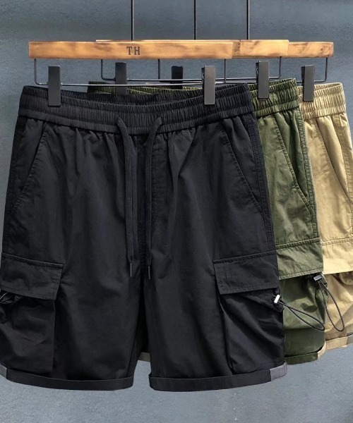 SETUP7（セットアップセブン）の「【SETUP7】マルチポケットカーゴハーフパンツ SCCH011（カーゴパンツ・メンズ・ブラック/ベージュ/グリーン・4/5）」の12枚目の写真