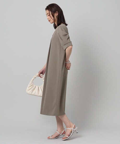 大きめサイズ新品UNTITLED 【通勤ワンピ】カットジョーゼットワンピース黒 UNTITLED（アンタイトル）の「◇【通勤ワンピ】カットジョー