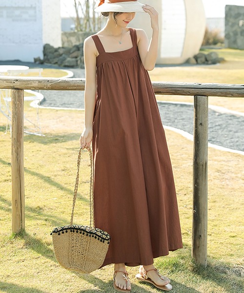 Primazel(プリマゼル)の「ウエストリボン付きワイドオールインワン(サロペット/オーバーオール・レディース・ライトブラウン/ベージュ/ブラック・M)」の11枚目の写真