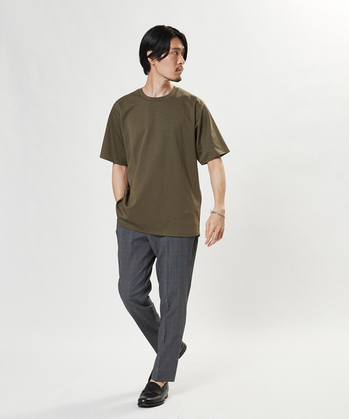 EDIFICE(エディフィス)の「《再入荷》シャンブレー ダブルニット Tシャツ(Tシャツ/カットソー・メンズ・カーキ/ネイビー/ブラック/ベージュ/ベージュ系その他・LARGE/SMALL/MEDIUM)」の9枚目の写真