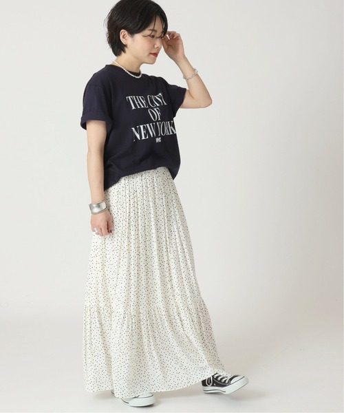 B.C STOCK(ベーセーストック)の「ドットティアードスカート(スカート・レディース・ホワイト/ブラック/キャメル・FREE)」の4枚目の写真