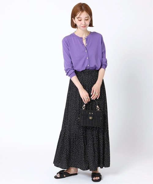 B.C STOCK(ベーセーストック)の「ドットティアードスカート(スカート・レディース・ホワイト/ブラック/キャメル・FREE)」の13枚目の写真