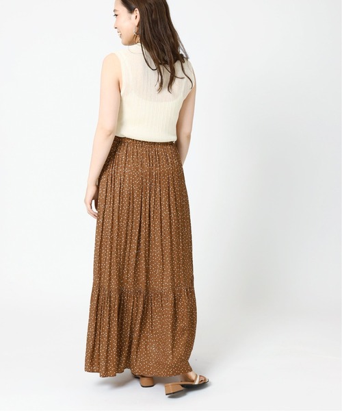 B.C STOCK(ベーセーストック)の「ドットティアードスカート(スカート・レディース・ホワイト/ブラック/キャメル・FREE)」の8枚目の写真