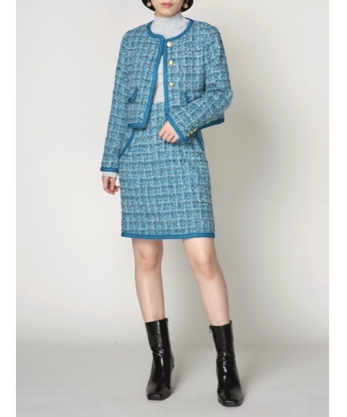 LILY BROWN（リリーブラウン）の「ブレードトリムツイードミニスカート（スカート・レディース・ホワイト/ブラック/ターコイズブルー・1/0）」の16枚目の写真