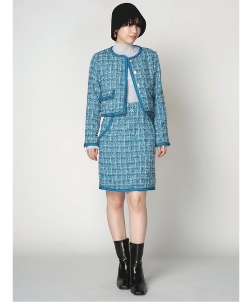 LILY BROWN（リリーブラウン）の「ブレードトリムツイードミニスカート（スカート・レディース・ホワイト/ブラック/ターコイズブルー・1/0）」の18枚目の写真